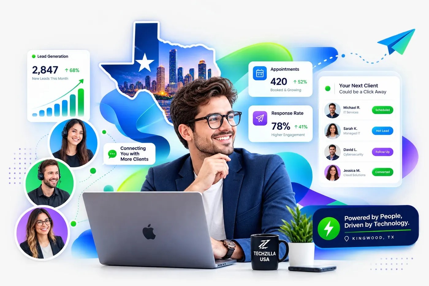 TechZilla consultants working with a client in the greater Houston area