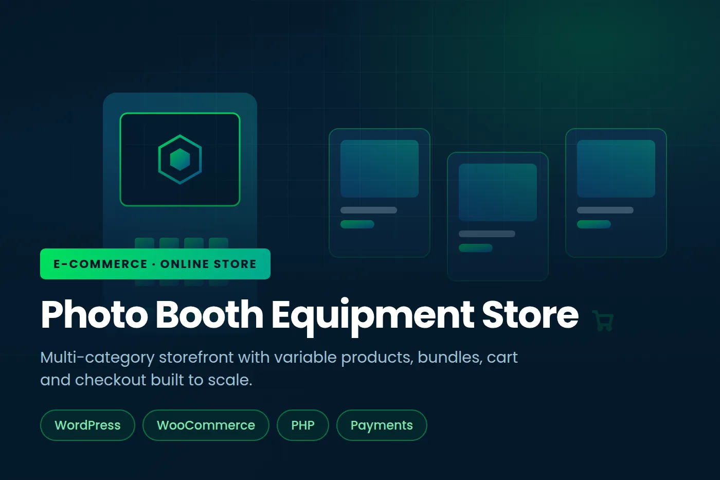 Photo booth equipment e-commerce store built by TechZilla