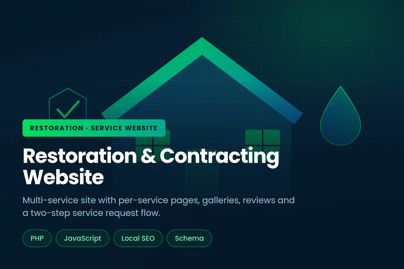 Restoration and general contracting website built by TechZilla